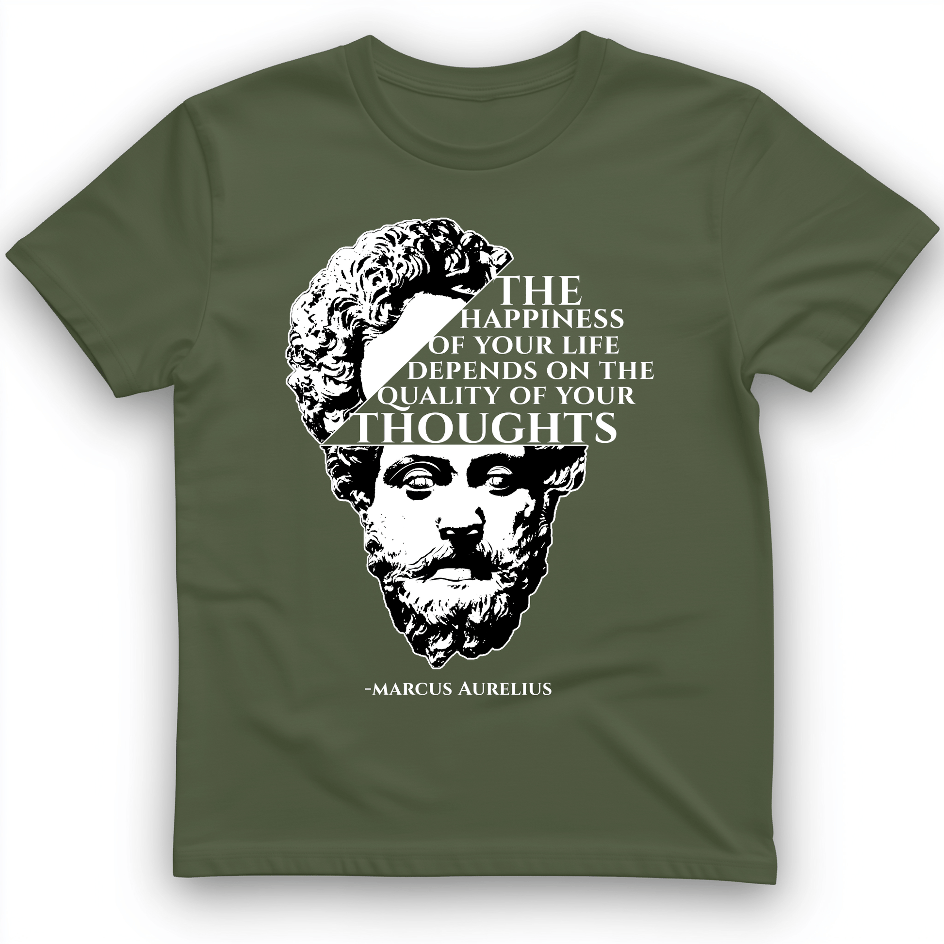 Marcus Aurelius Quote T-Shirt Military Green / S