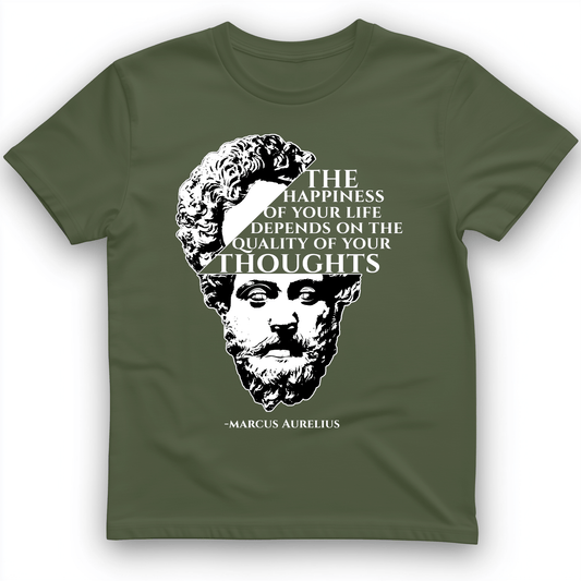 Marcus Aurelius Quote T-Shirt Military Green / S