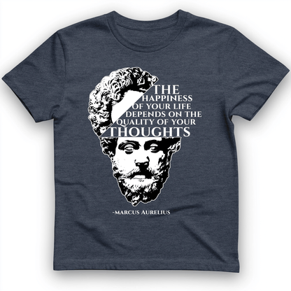 Marcus Aurelius Quote T-Shirt Heather Navy / S