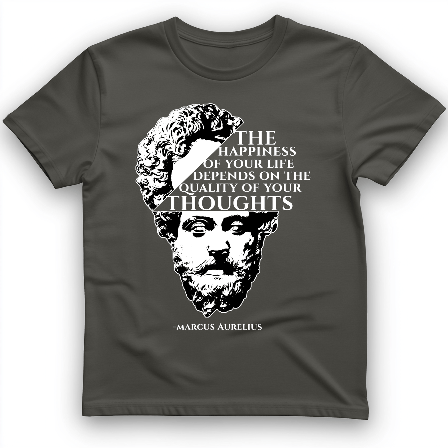 Marcus Aurelius Quote T-Shirt Charcoal / S