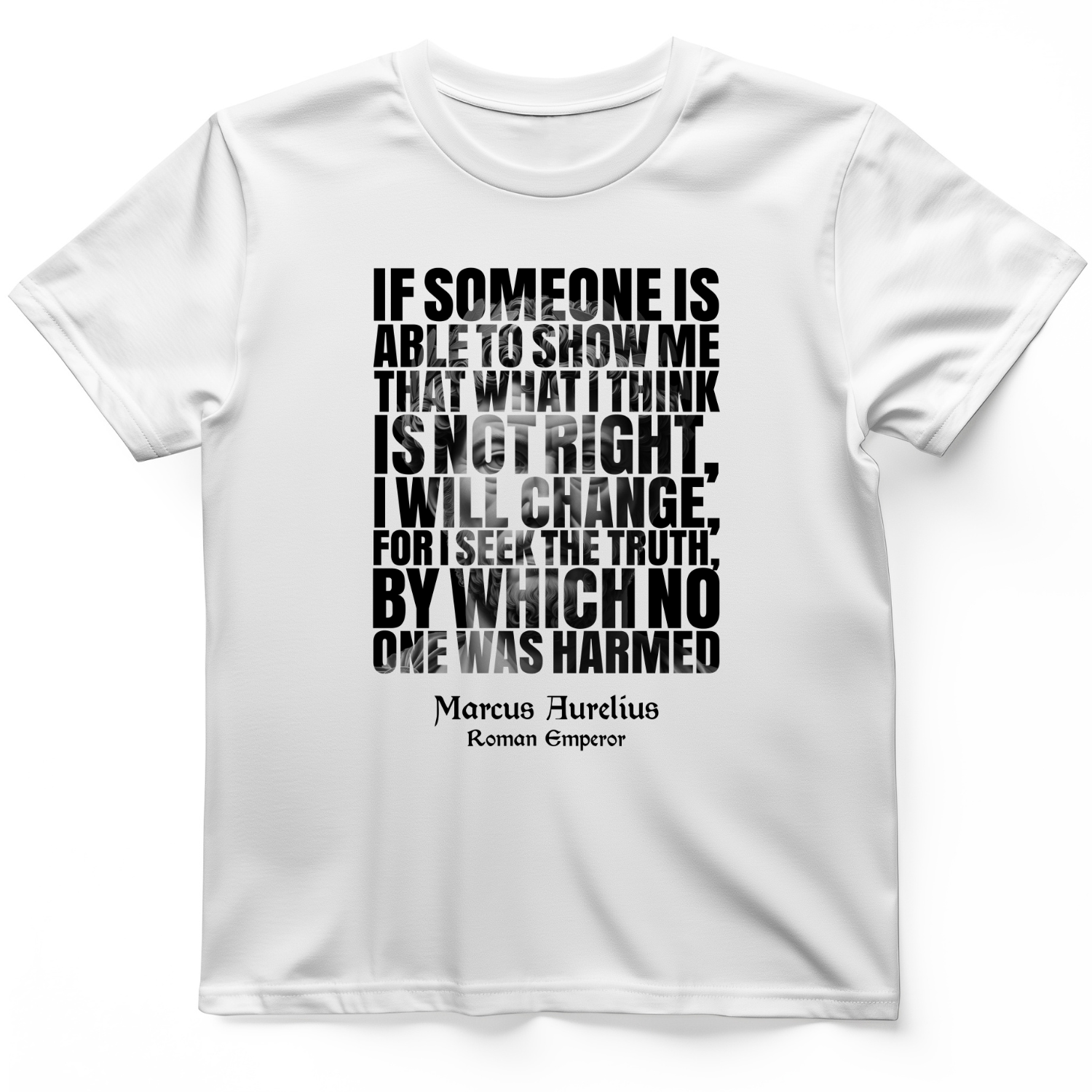 Marcus Aurelius Quote T-Shirt White / S