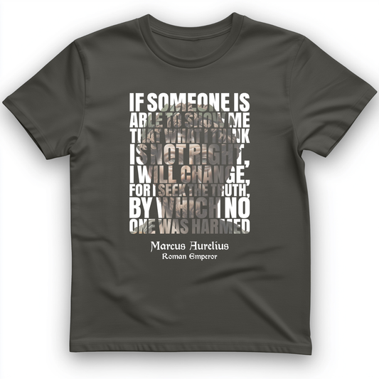 Marcus Aurelius Quote T-Shirt Charcoal / S