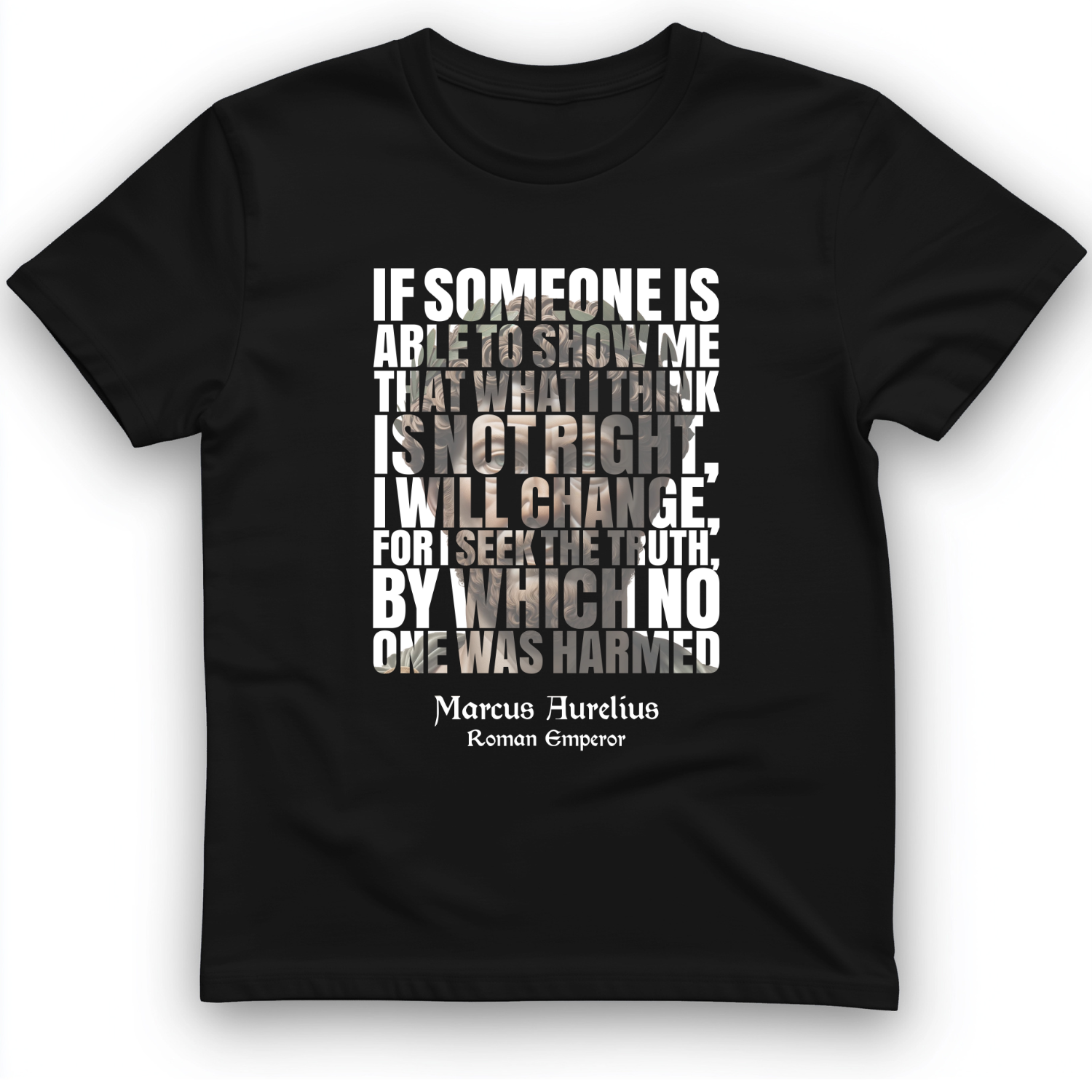 Marcus Aurelius Quote T-Shirt Black / S
