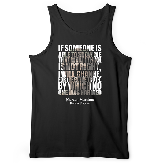 Marcus Aurelius Quote Tank Black / XS