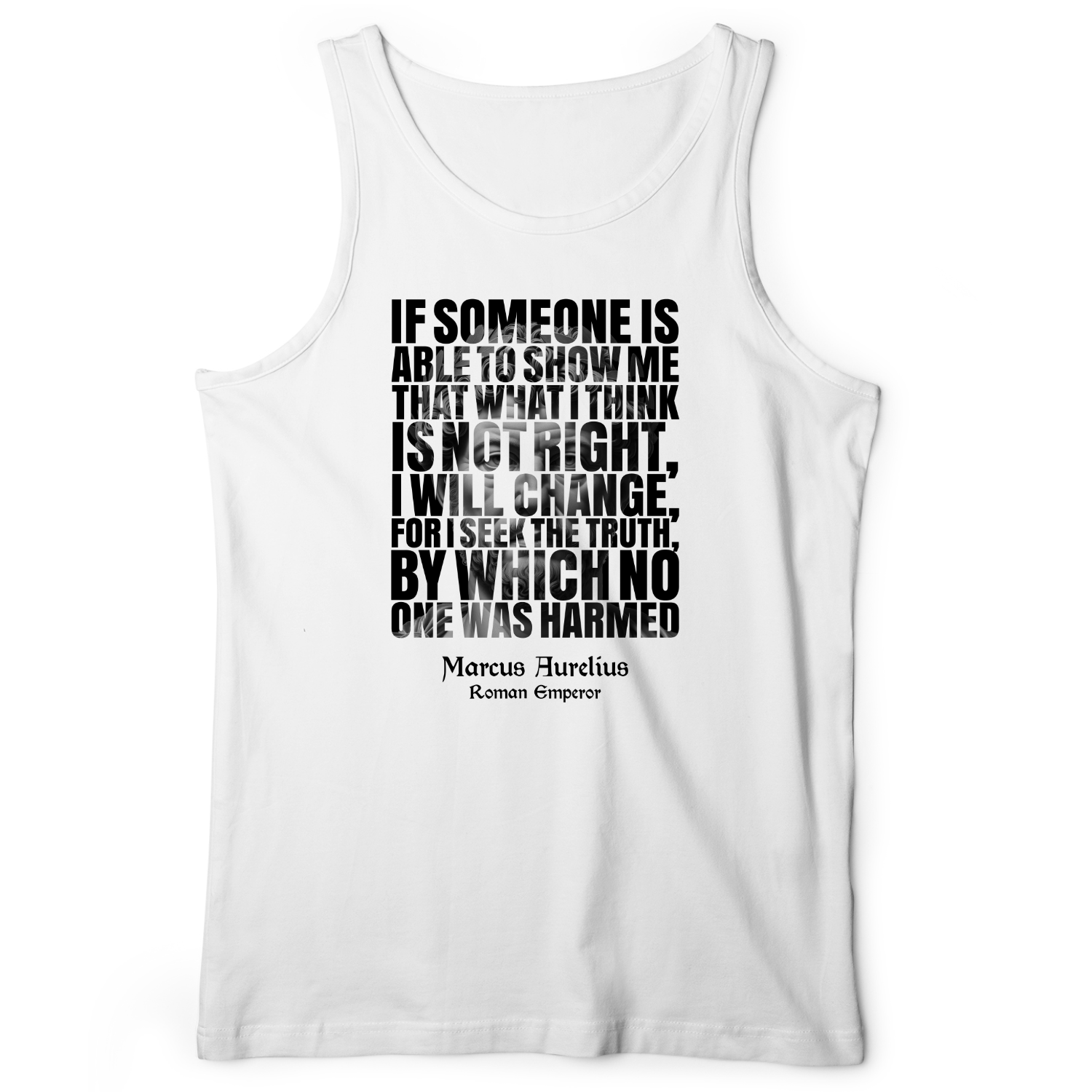 Marcus Aurelius Quote Tank White / XS