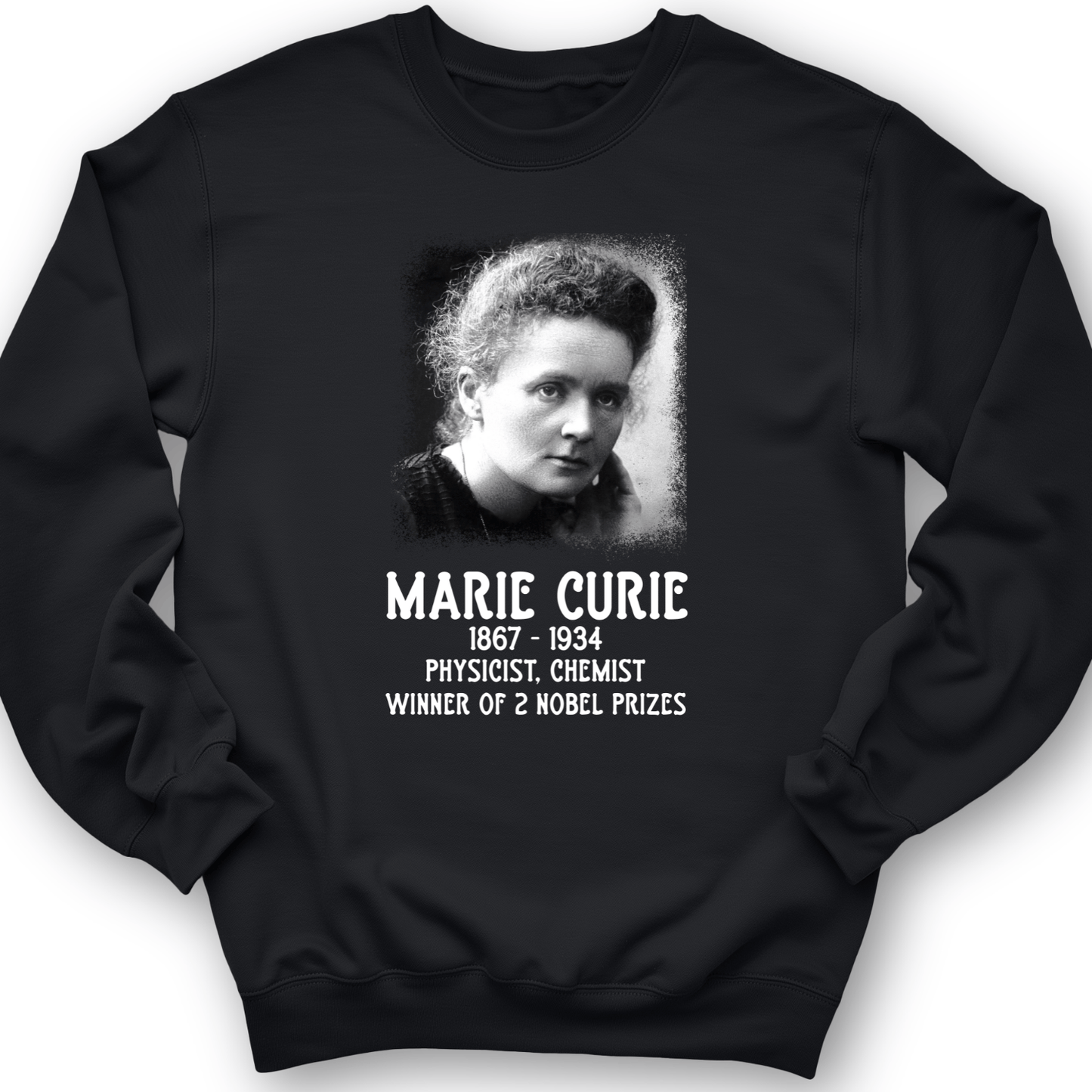 Marie Curie Crewneck Black / S