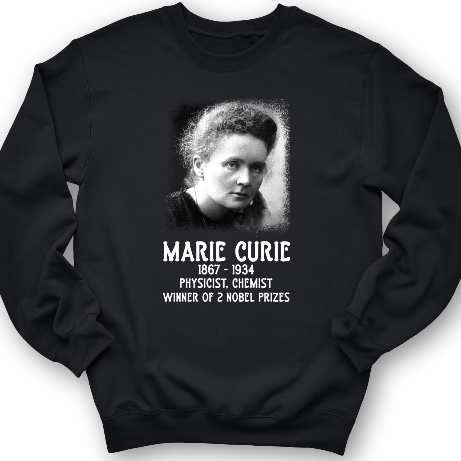 Marie Curie Crewneck Black / S