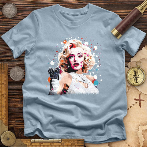 Marlene Dietrich High Quality Tee Light Blue / S