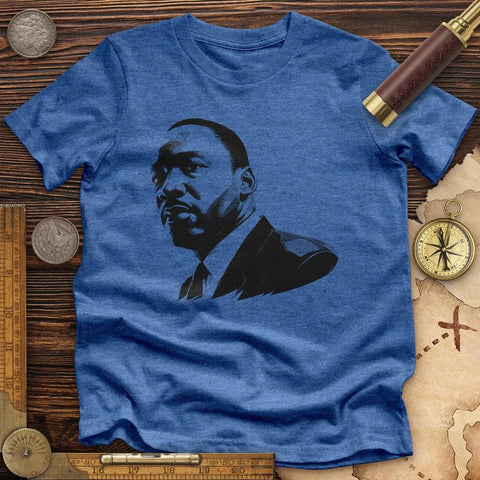 Martin Luther King Jr. High Quality Tee Heather True Royal / S