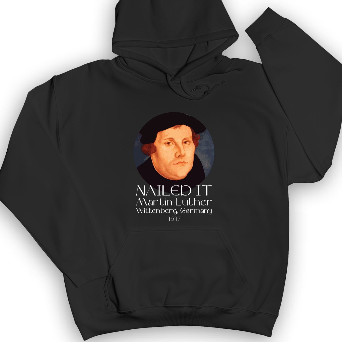 Martin Luther Nailed It Hoodie Black / S