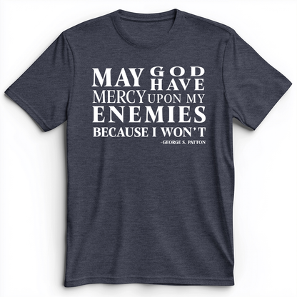 May God Have Mercy Premium Tee Heather Navy / S