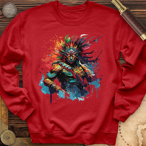 Mayan Warrior Crewneck Red / S