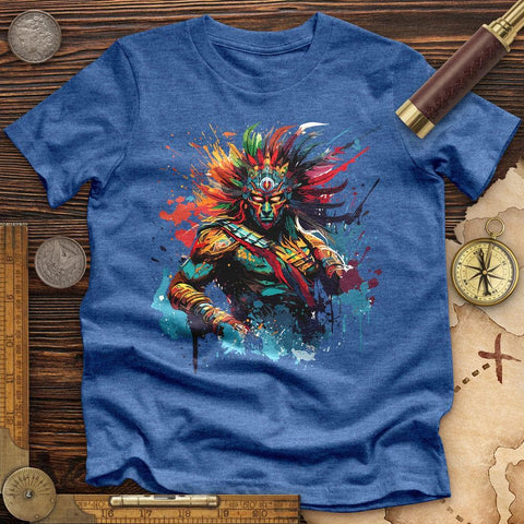 Mayan Warrior High Quality Tee Heather True Royal / S