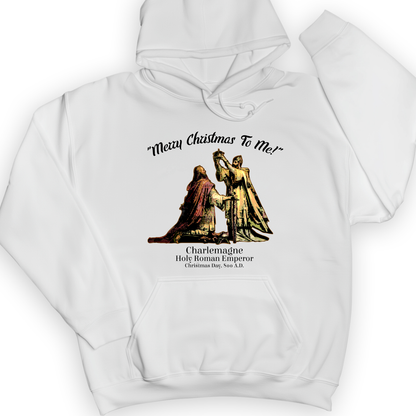 Merry Christmas Charlemagne Hoodie White / S