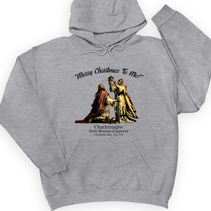 Merry Christmas Charlemagne Hoodie Sport Grey / S