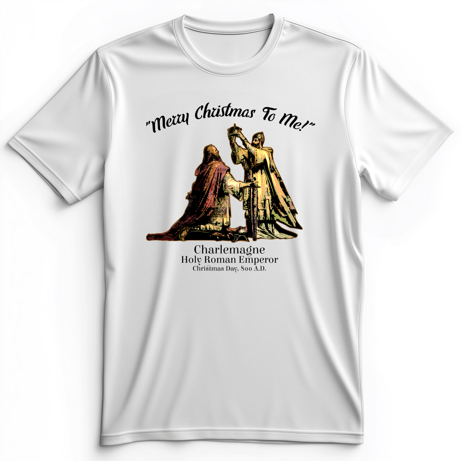 Merry Christmas Charlemagne Premium Tee Athletic Heather / S