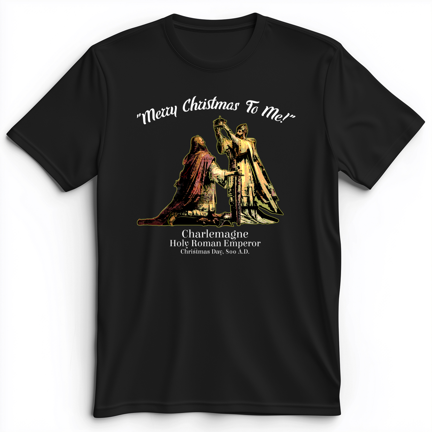 Merry Christmas Charlemagne Premium Tee Black / S