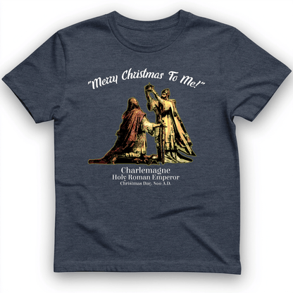 Merry Christmas Charlemagne T-Shirt Heather Navy / S