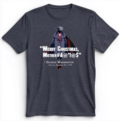 Merry Christmas Mother #%@#$!@ Premium Tee Heather Navy / S