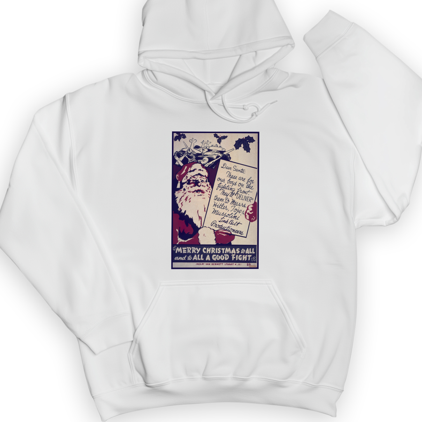 Merry Christmas To All And To All A Good Fight Hoodie White / S