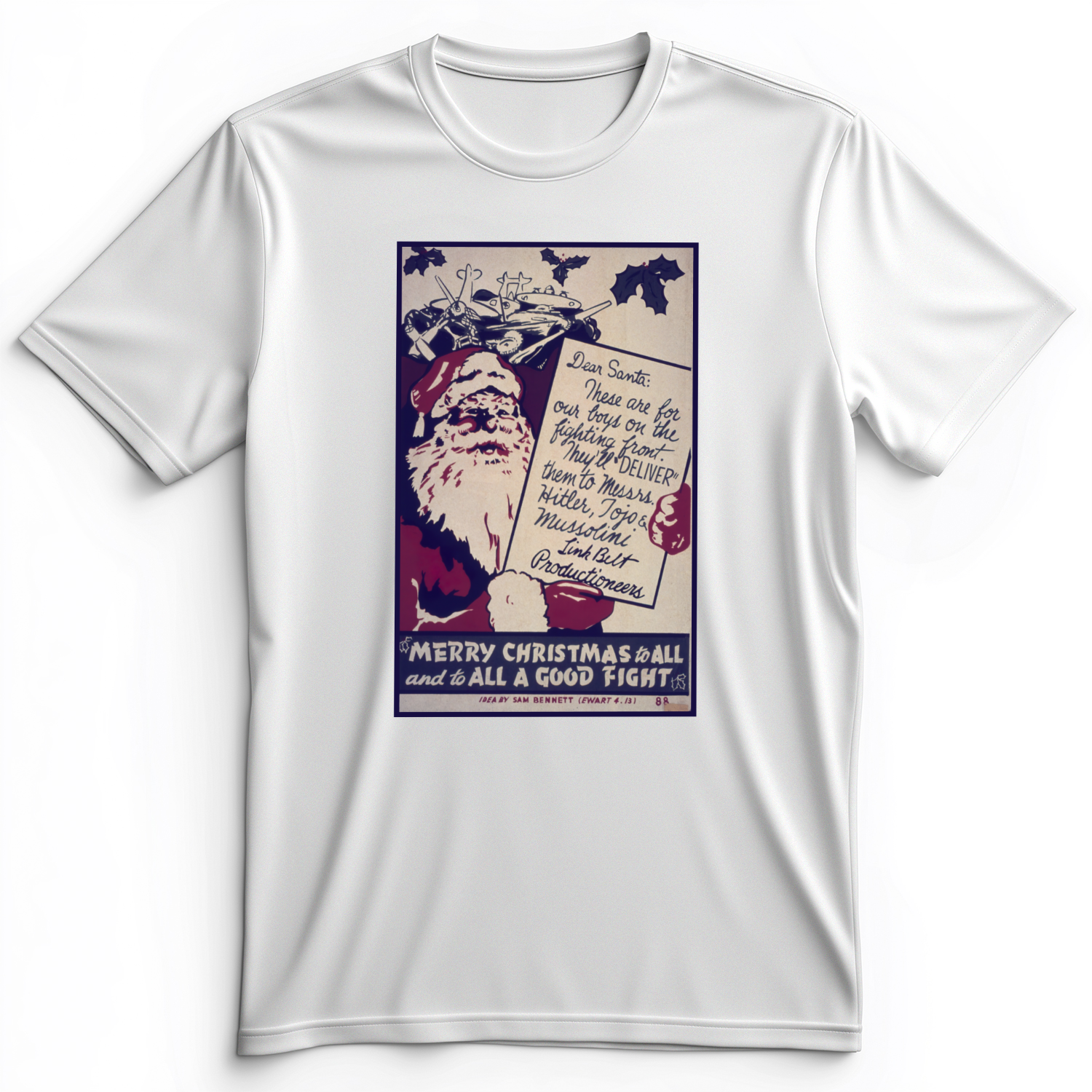 Merry Christmas To All And To All A Good Fight Premium Tee White / S