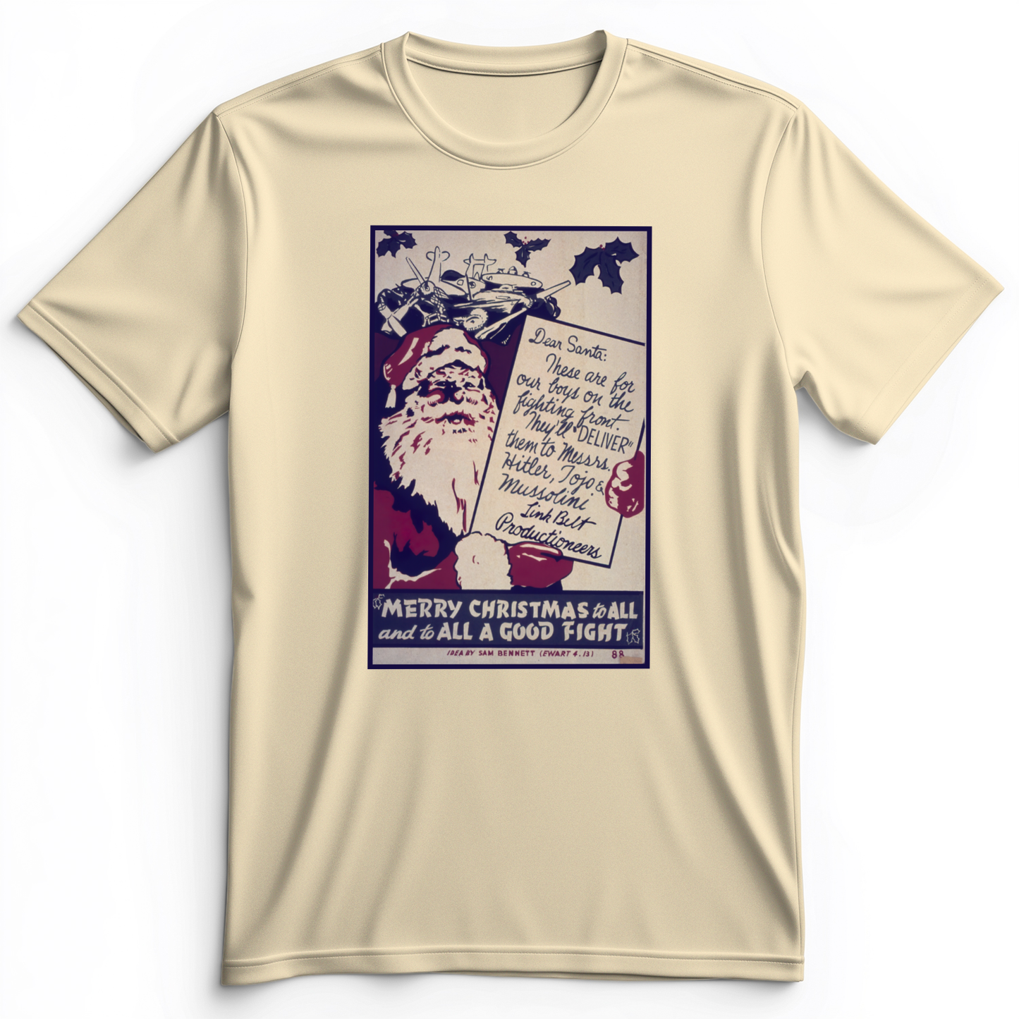 Merry Christmas To All And To All A Good Fight Premium Tee Natural / S