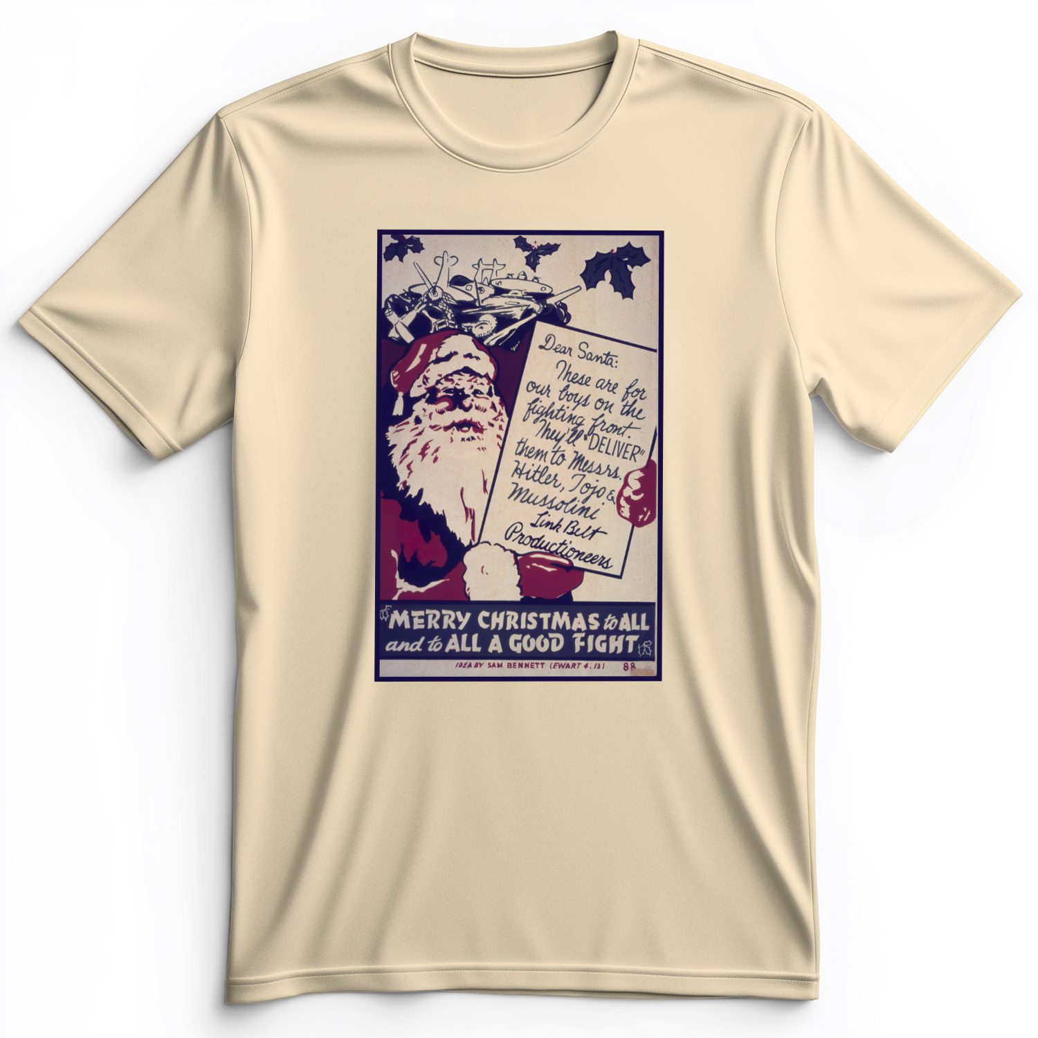 Merry Christmas To All And To All A Good Fight Premium Tee Natural / S