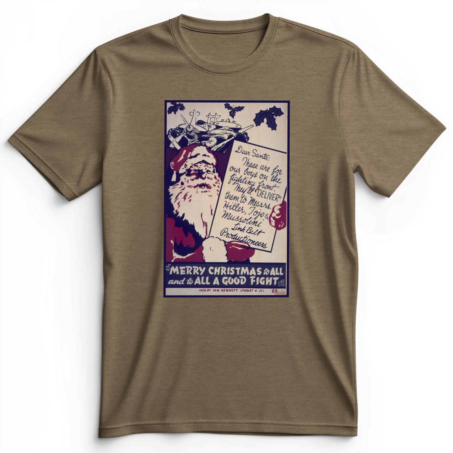 Merry Christmas To All And To All A Good Fight Premium Tee Heather Olive / S