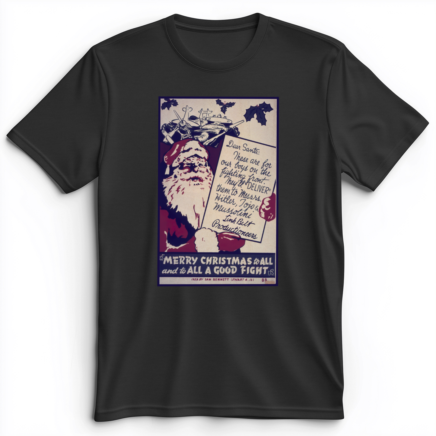 Merry Christmas To All And To All A Good Fight Premium Tee Dark Grey Heather / S