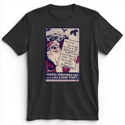 Merry Christmas To All And To All A Good Fight Premium Tee Dark Grey Heather / S