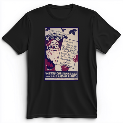 Merry Christmas To All And To All A Good Fight Premium Tee Black / S