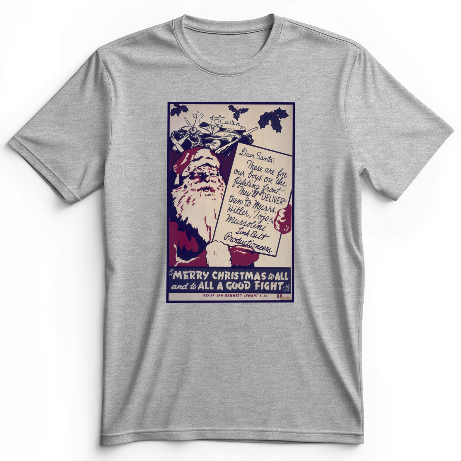 Merry Christmas To All And To All A Good Fight Premium Tee Athletic Heather / S