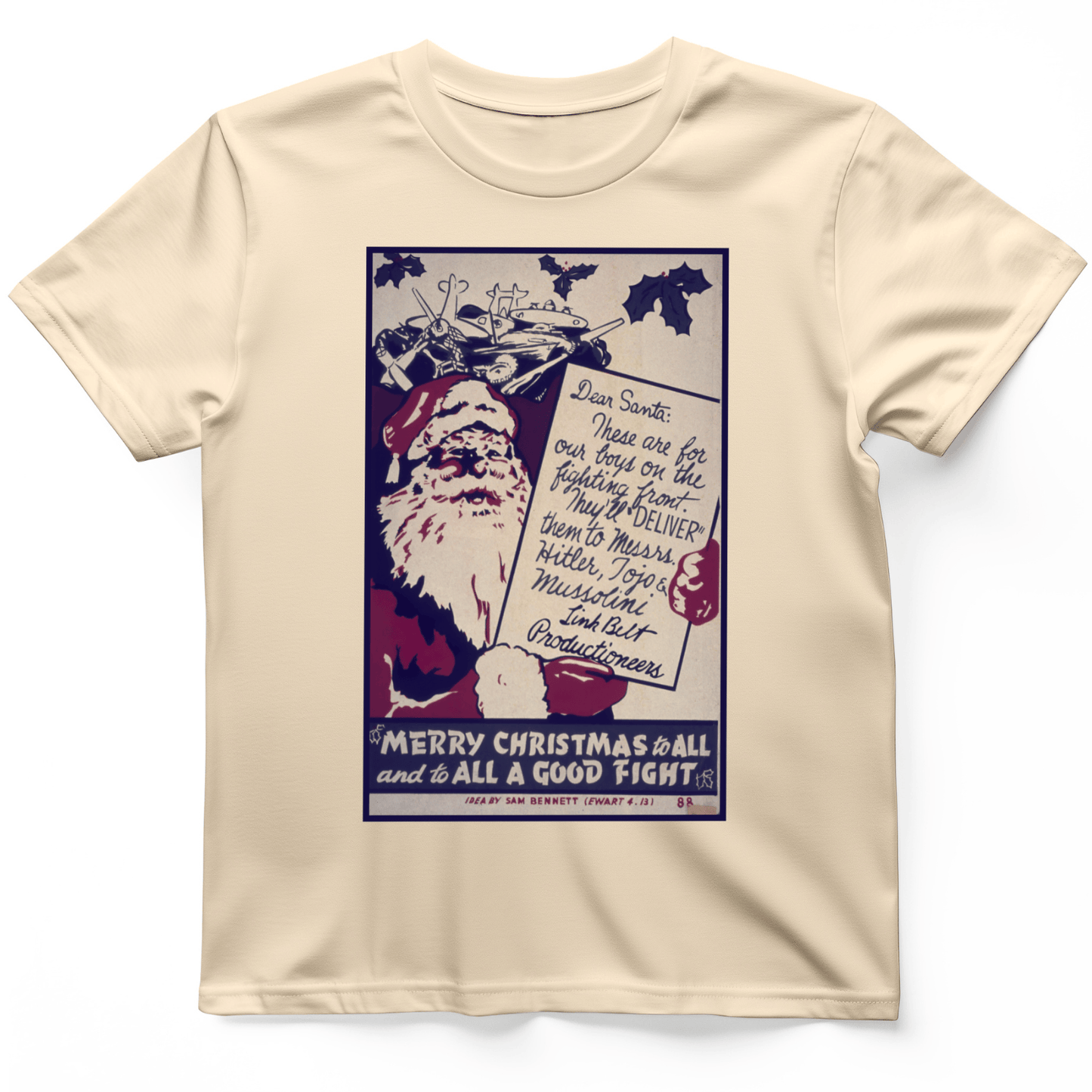 Merry Christmas To All And To All A Good Fight T-Shirt Natural / S