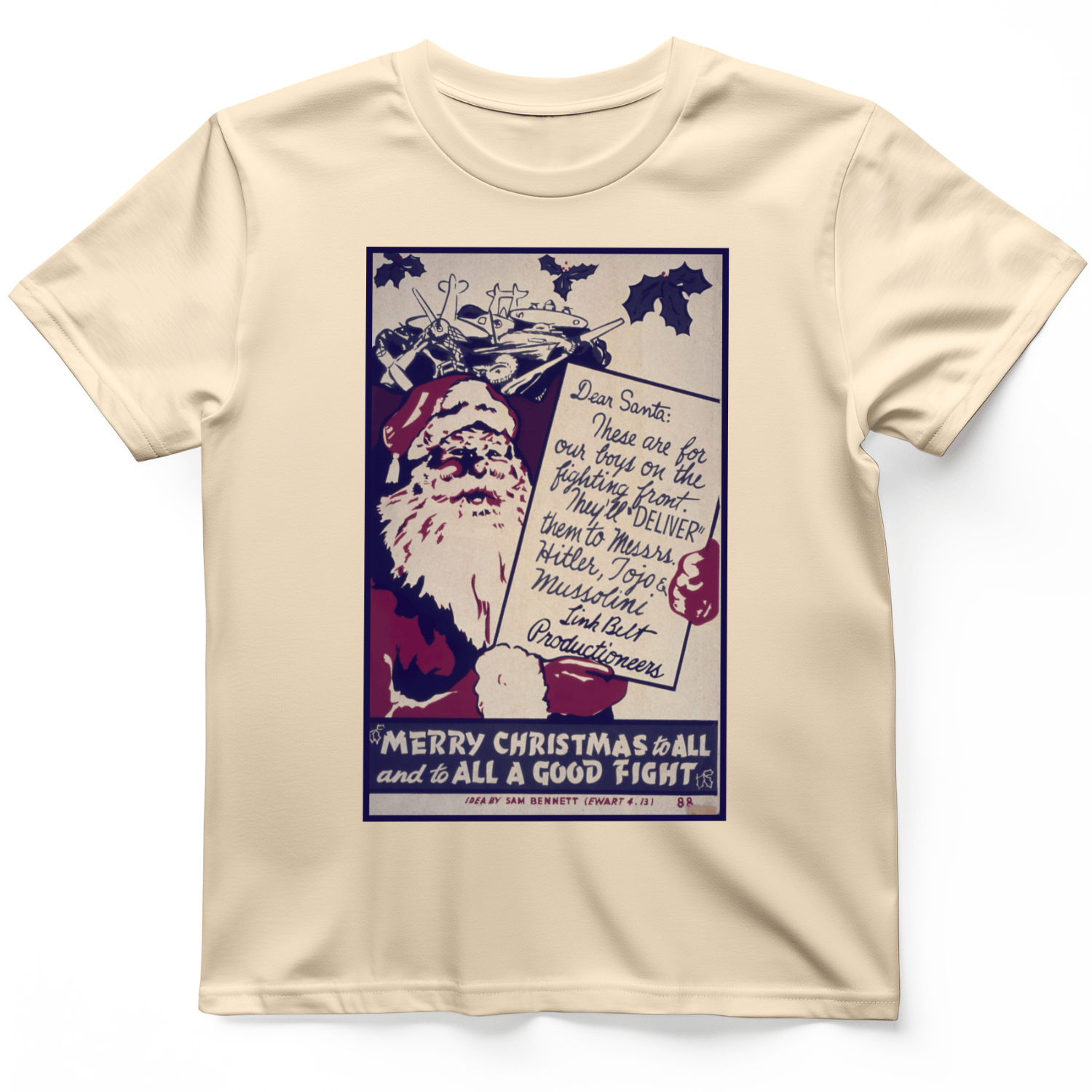 Merry Christmas To All And To All A Good Fight T-Shirt Natural / S