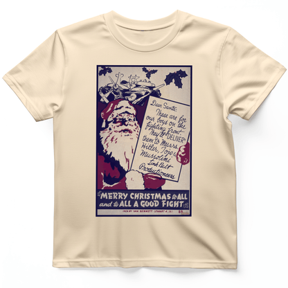 Merry Christmas To All And To All A Good Fight T-Shirt Natural / S