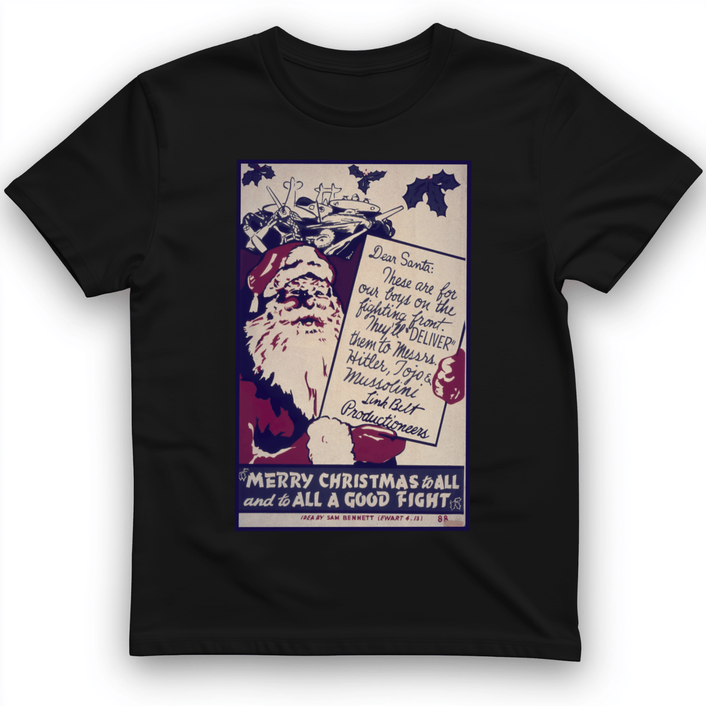 Merry Christmas To All And To All A Good Fight T-Shirt Black / S