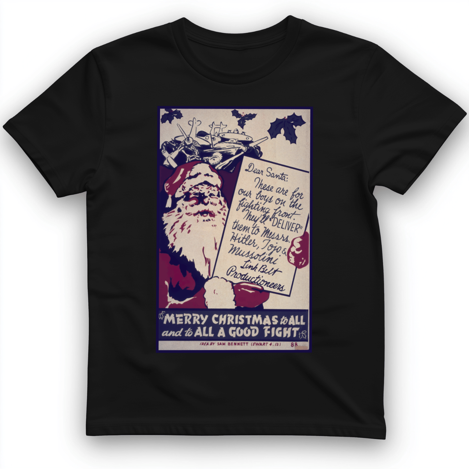 Merry Christmas To All And To All A Good Fight T-Shirt Black / S