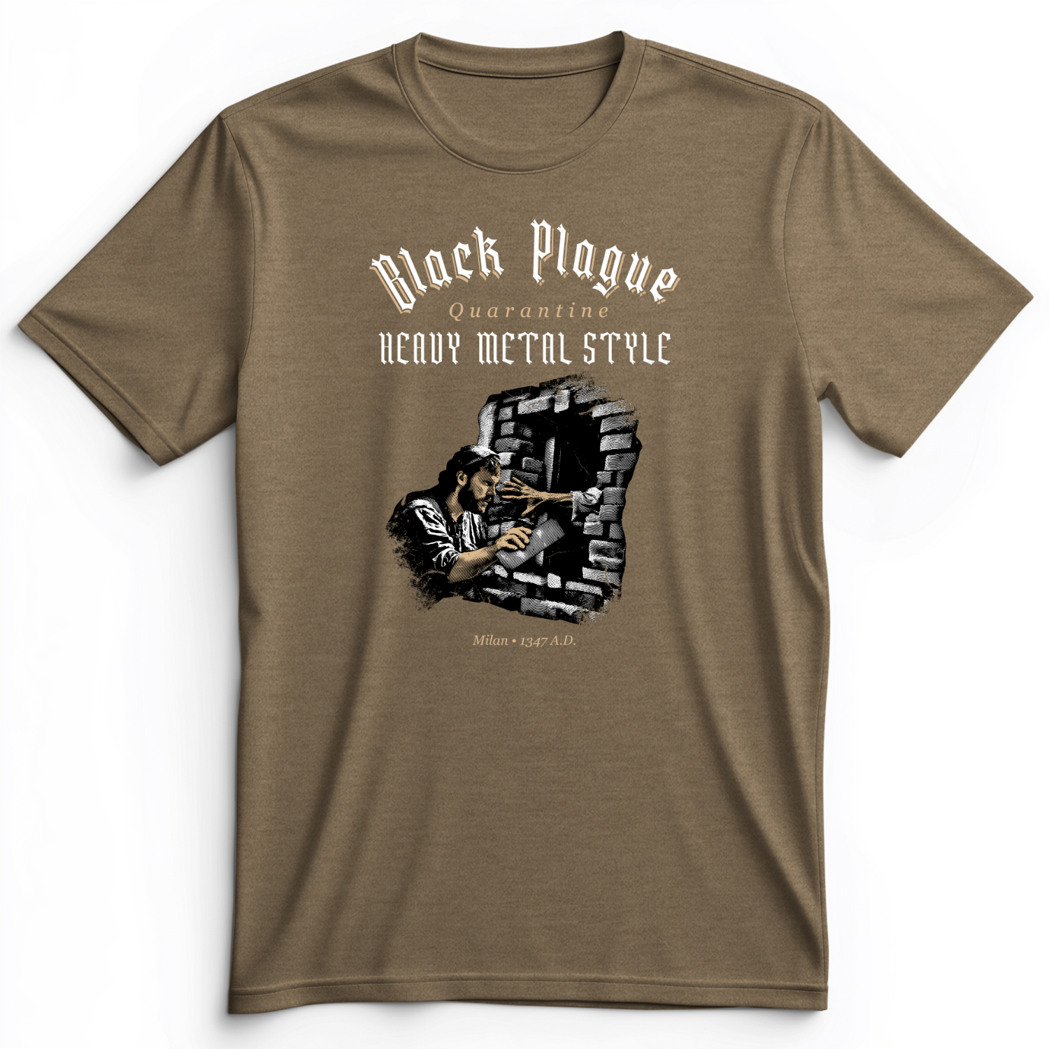 Milan Quarantine Premium Tee Heather Olive / S