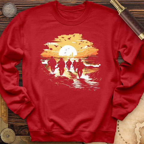Military Vector Illustration Crewneck Red / S