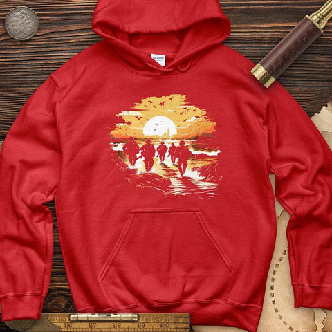 Military Vector Illustration Hoodie Red / S