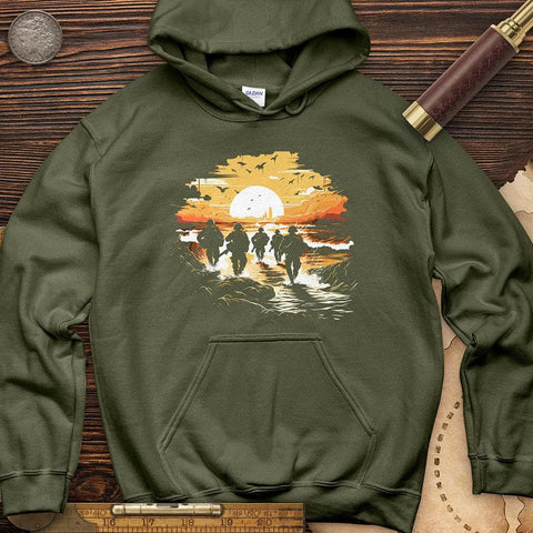 Military Vector Illustration Hoodie Military Green / S