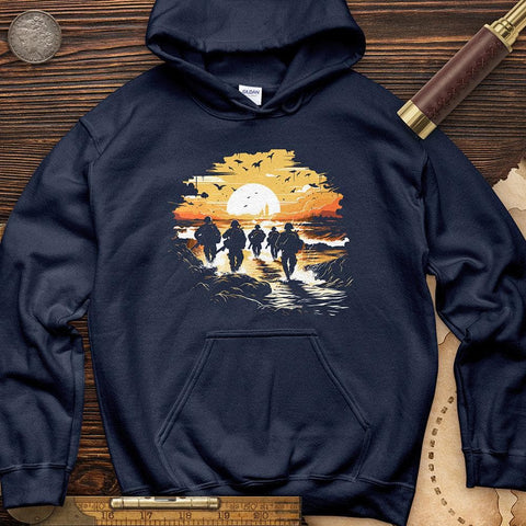 Military Vector Illustration Hoodie Navy / S