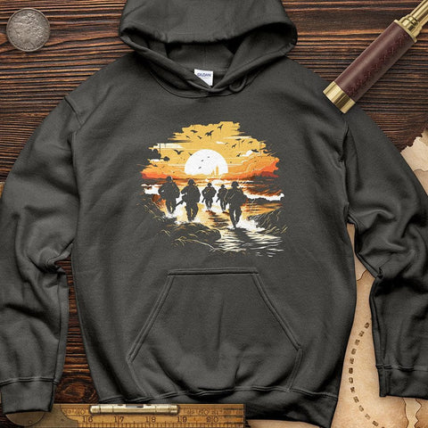 Military Vector Illustration Hoodie Charcoal / S