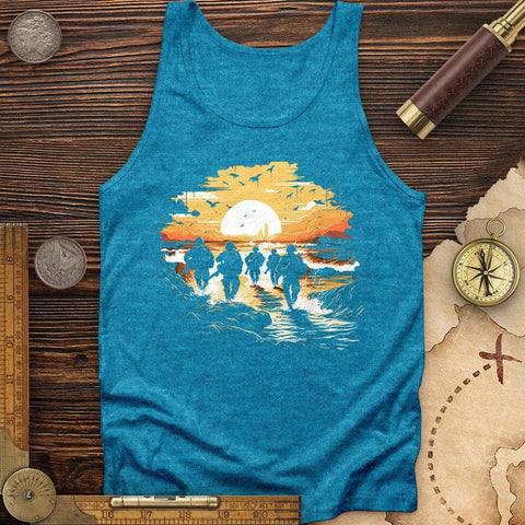 Military Vector Illustration Tank Aqua TriBlend / XS