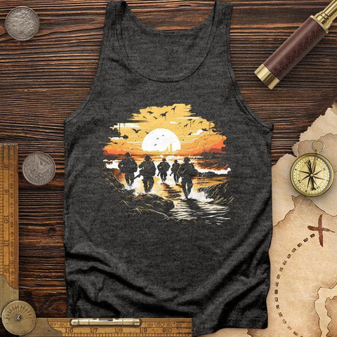 Military Vector Illustration Tank Charcoal Black TriBlend / XS