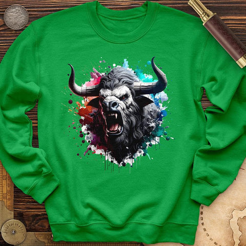 Minotaur Splatter Crewneck Irish Green / S