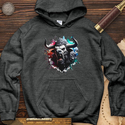 Minotaur Splatter Hoodie Dark Heather / S