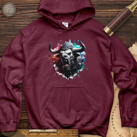 Minotaur Splatter Hoodie Maroon / S