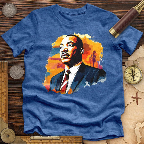 MLK Watercolor High Quality Tee Heather True Royal / S