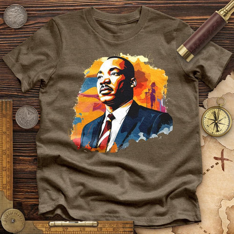 MLK Watercolor High Quality Tee Heather Olive / S